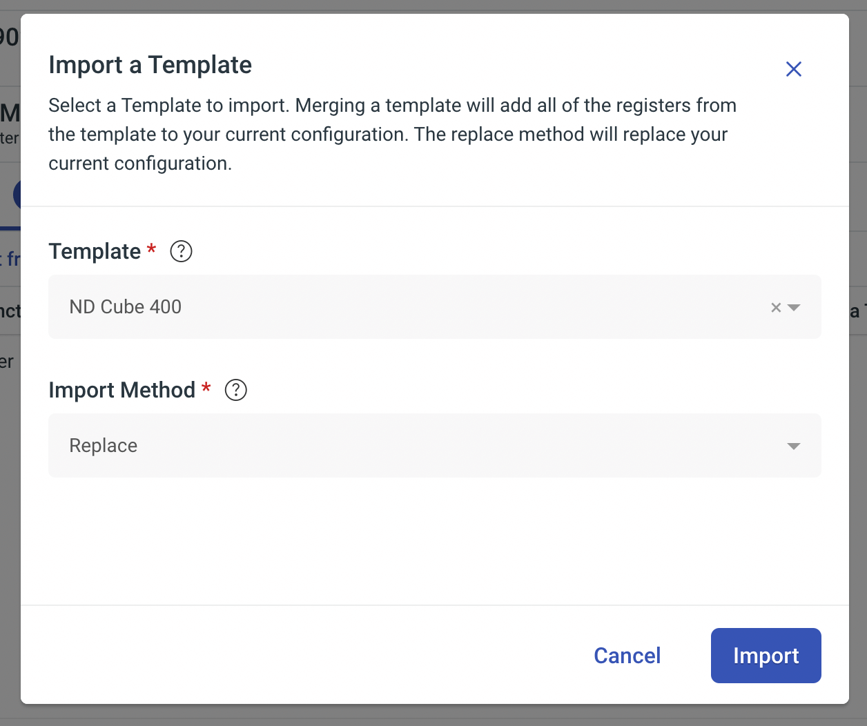 Importing a Template