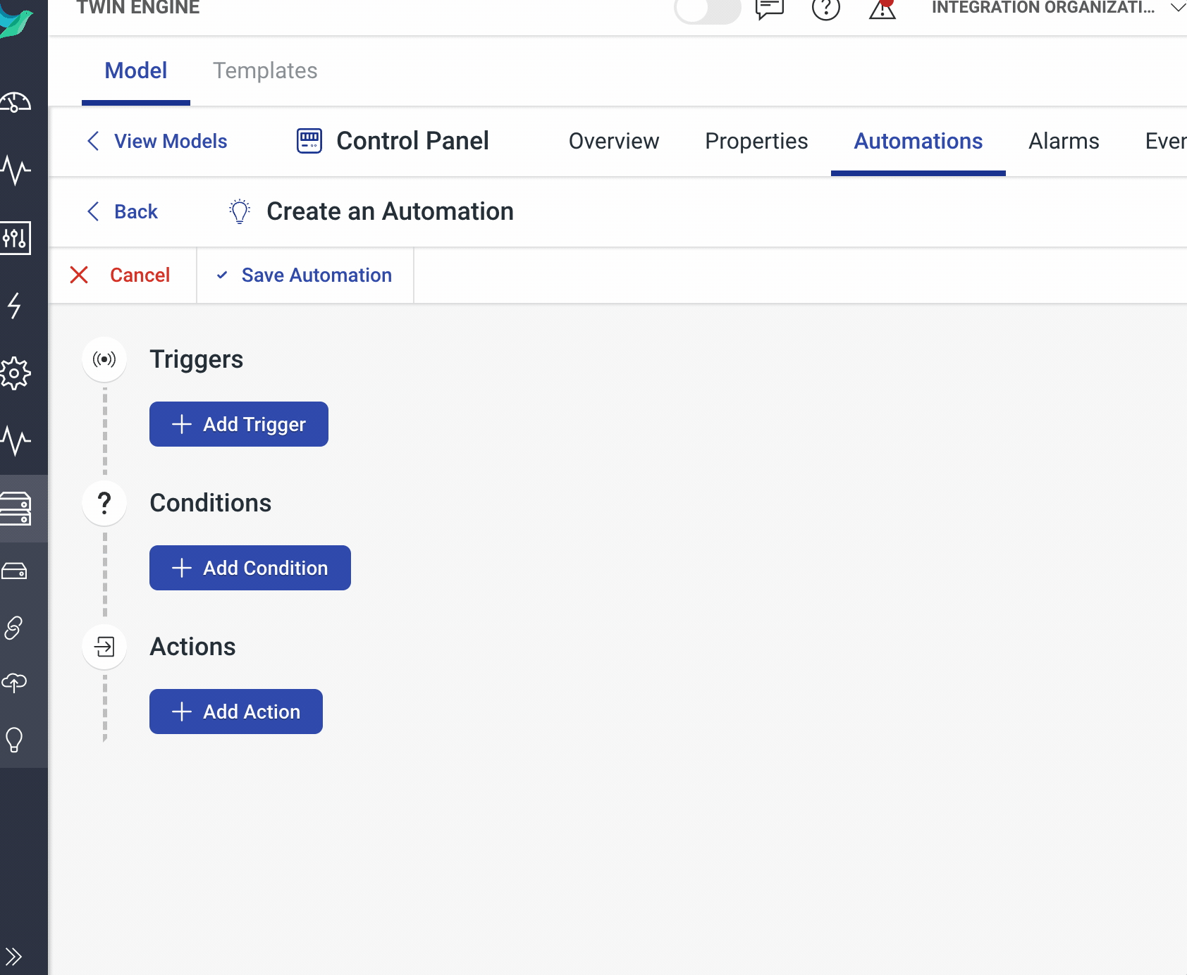 Adding an Alarm Condition in an Automation