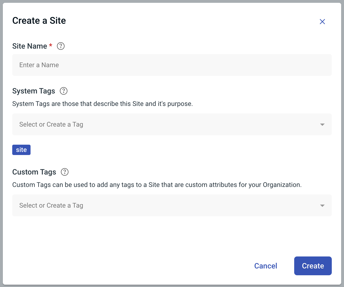 Create a Site Form
