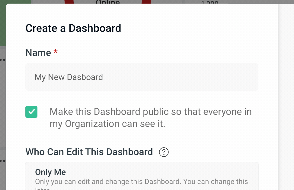 Private Dashboard Field