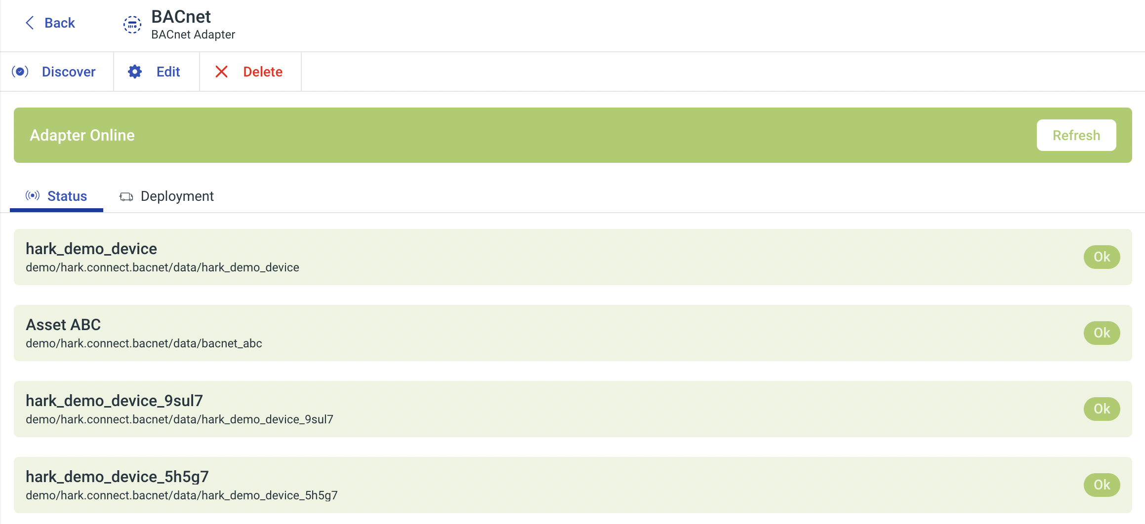 Adapter Status Information