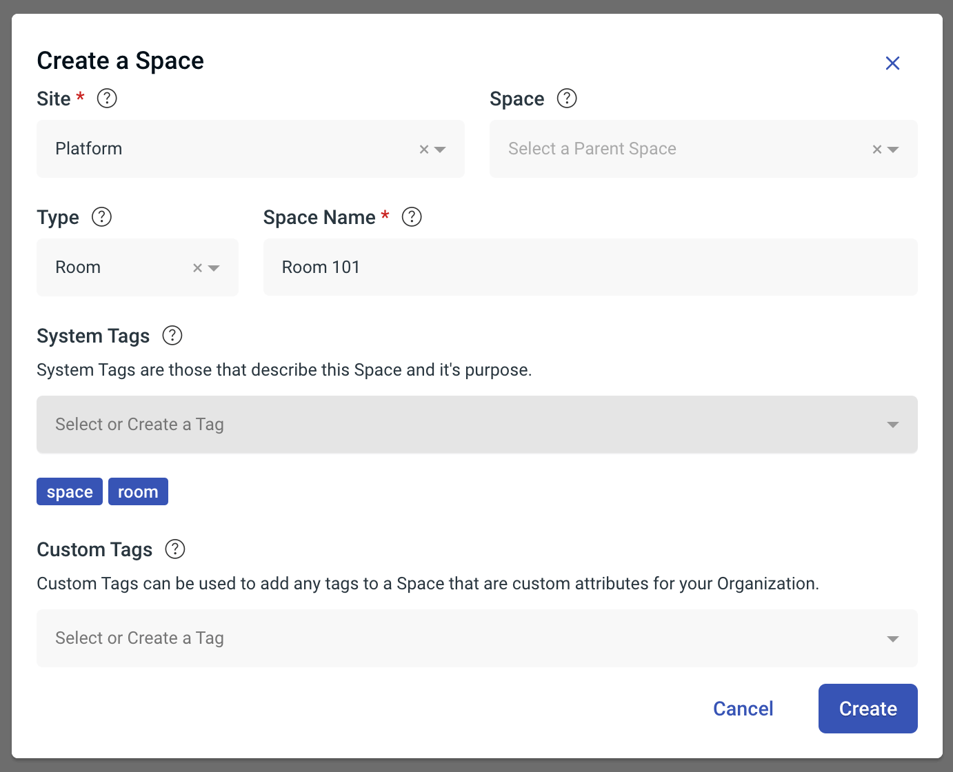 Create a Space Form