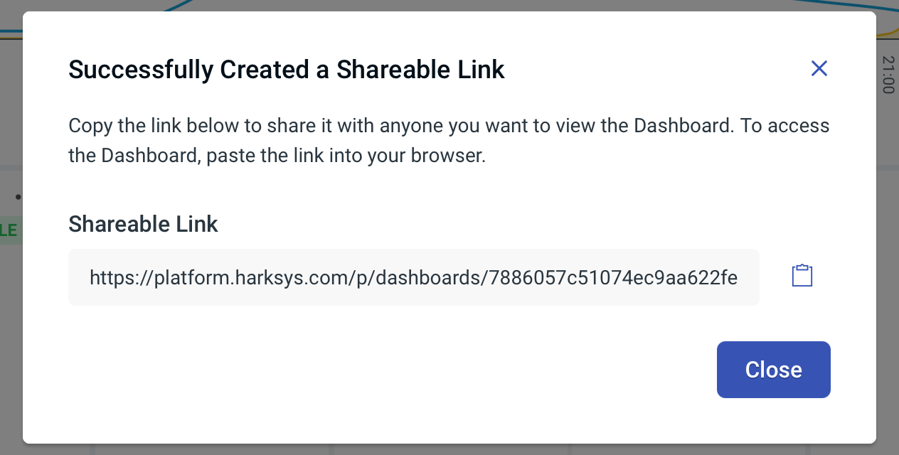 A Created Shareable Dashboard Link